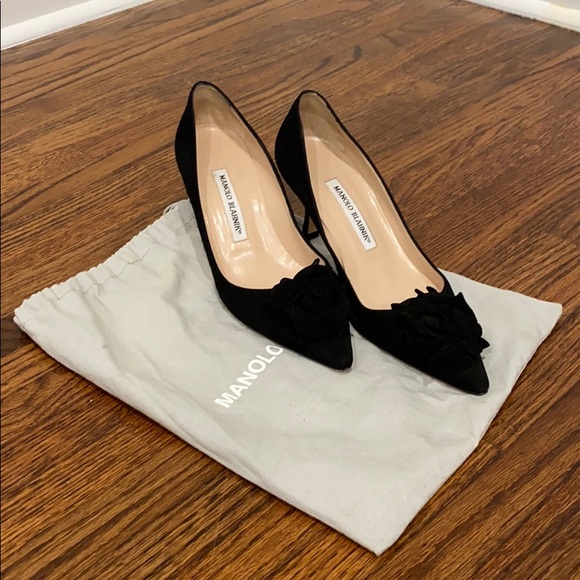 Manolo Blahnik Shoes - NWOT Manolo Blahnik 70mm Black Suede Pump  6.5